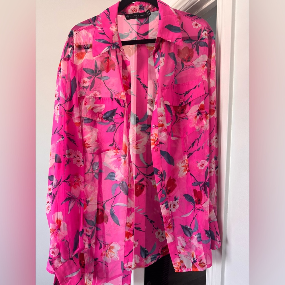 Fashion to Figure Pink Button Up Shirt